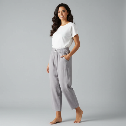 Comfortbroek met rechte pijp en elastische taille