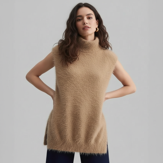 Cozy dames colvest met luxe uitstraling