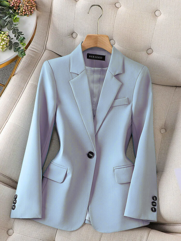 Dames Blazer met Tailored Fit en Enkele Knoop voor Formele Kleding