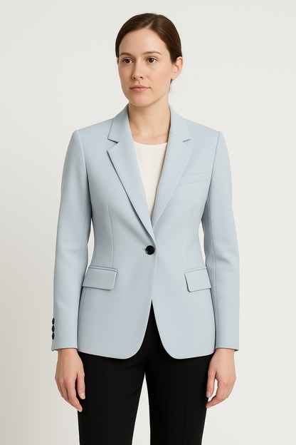 Dames Blazer met Tailored Fit en Enkele Knoop voor Formele Kleding