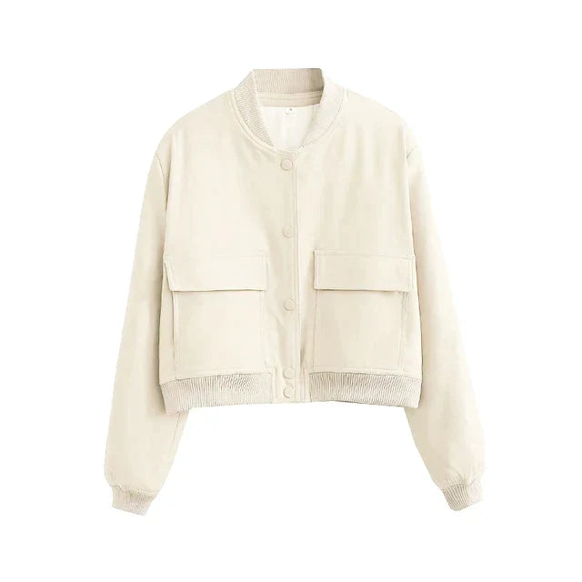 Dames Bomberjas met Rits en Ribbelmanchetten voor Casual Look