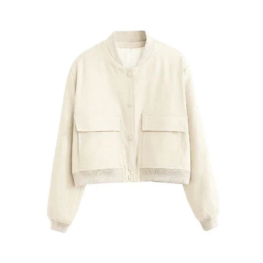 Dames Bomberjas met Rits en Ribbelmanchetten voor Casual Look