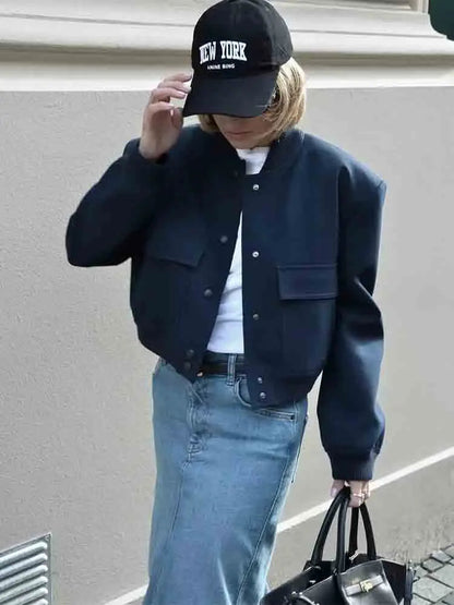 Dames Bomberjas met Rits en Ribbelmanchetten voor Casual Look