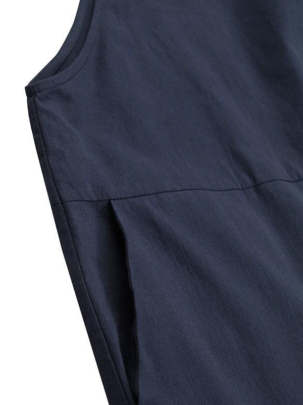 Dames Casual Jumpsuit met Knopen en Verstelbare Bretels