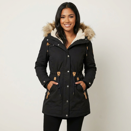 Dames Gevoerde Parka met Teddy Voering en Capuchon