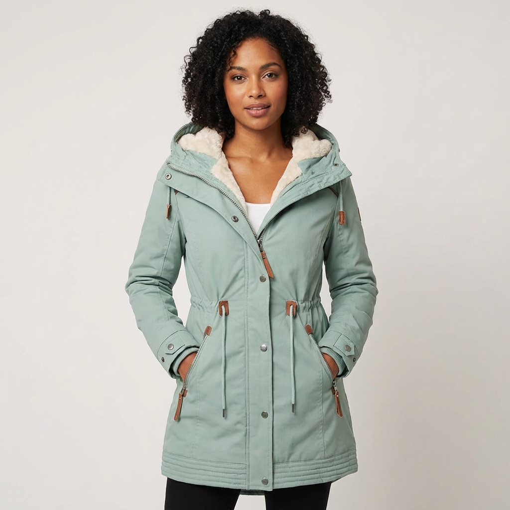Dames Gevoerde Parka met Teddy Voering en Capuchon