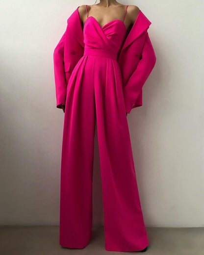 Dames Hoge Taille Spaghetti Band Jumpsuit voor Elegante Look