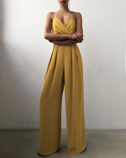 Dames Hoge Taille Spaghetti Band Jumpsuit voor Elegante Look