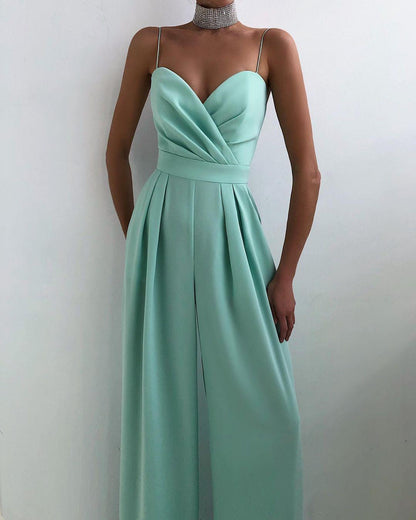 Dames Hoge Taille Spaghetti Band Jumpsuit voor Elegante Look