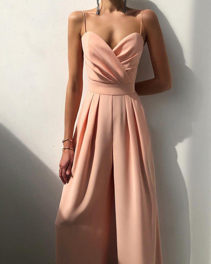 Dames Hoge Taille Spaghetti Band Jumpsuit voor Elegante Look
