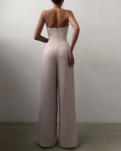 Dames Hoge Taille Spaghetti Band Jumpsuit voor Elegante Look