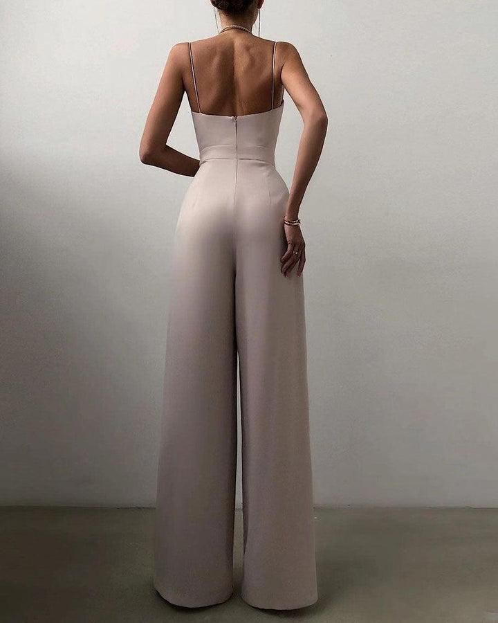 Dames Hoge Taille Spaghetti Band Jumpsuit voor Elegante Look