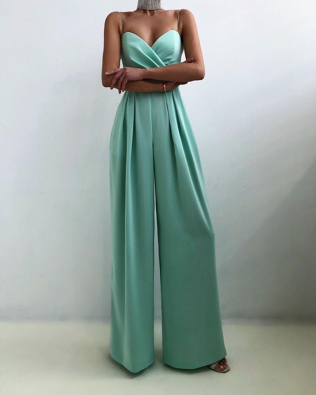 Dames Hoge Taille Spaghetti Band Jumpsuit voor Elegante Look