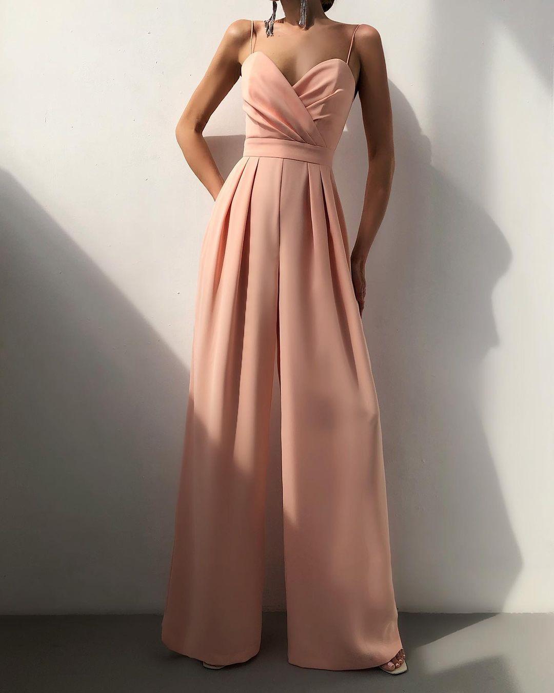 Dames Hoge Taille Spaghetti Band Jumpsuit voor Elegante Look