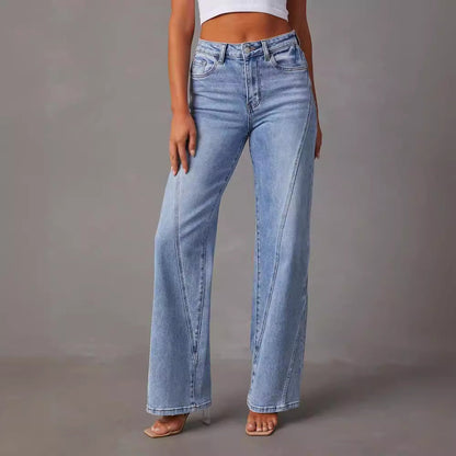 Dames Jeans met Hoge Taille en Ruime Pasvorm