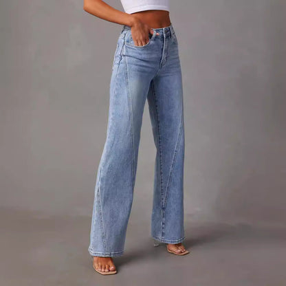 Dames Jeans met Hoge Taille en Ruime Pasvorm