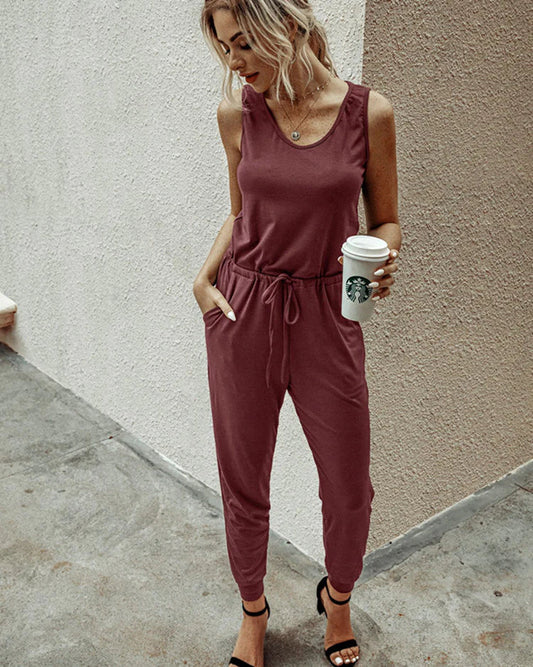 Dames Jumpsuit met Relaxte Pasvorm en Aansluitend Pijpen