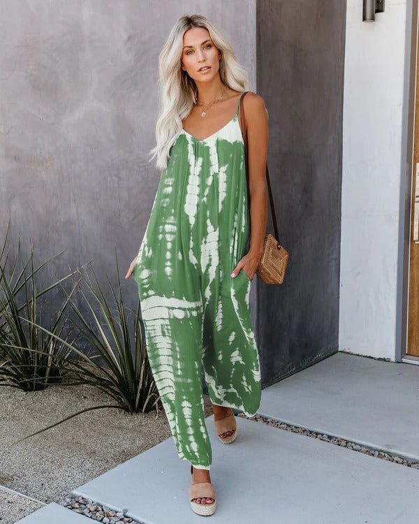 Dames Jumpsuit met Relaxte Pasvorm en Brede Pijpen van Zacht Stof