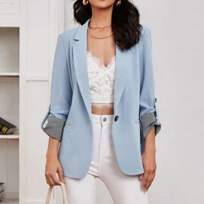 Dames Klassieke Blazer voor Werk met Tijdloos Ontwerp en Comfort