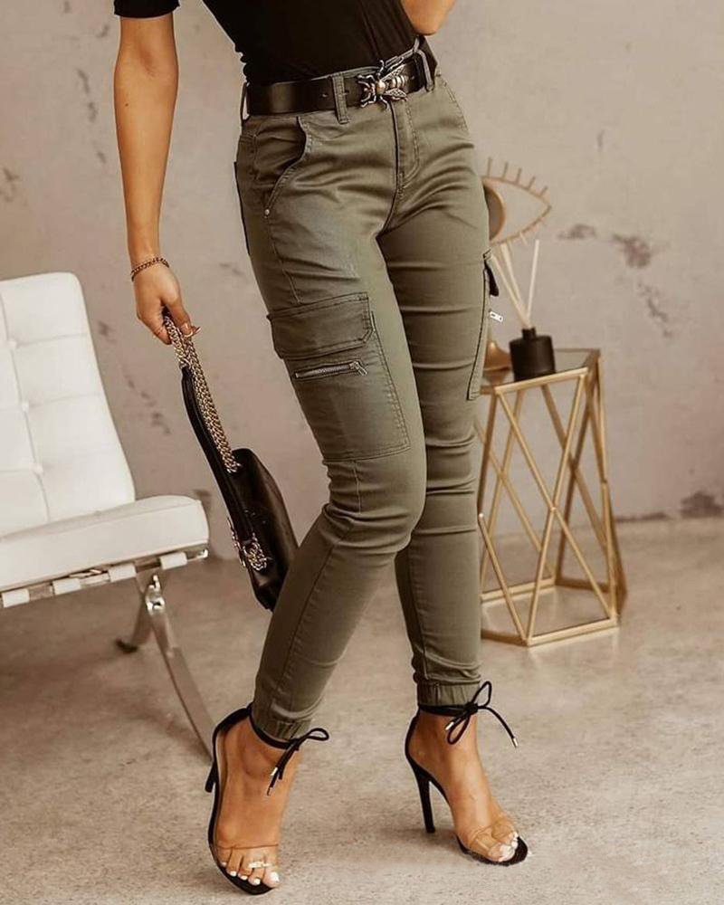 Dames Skinny Cargo Jeans