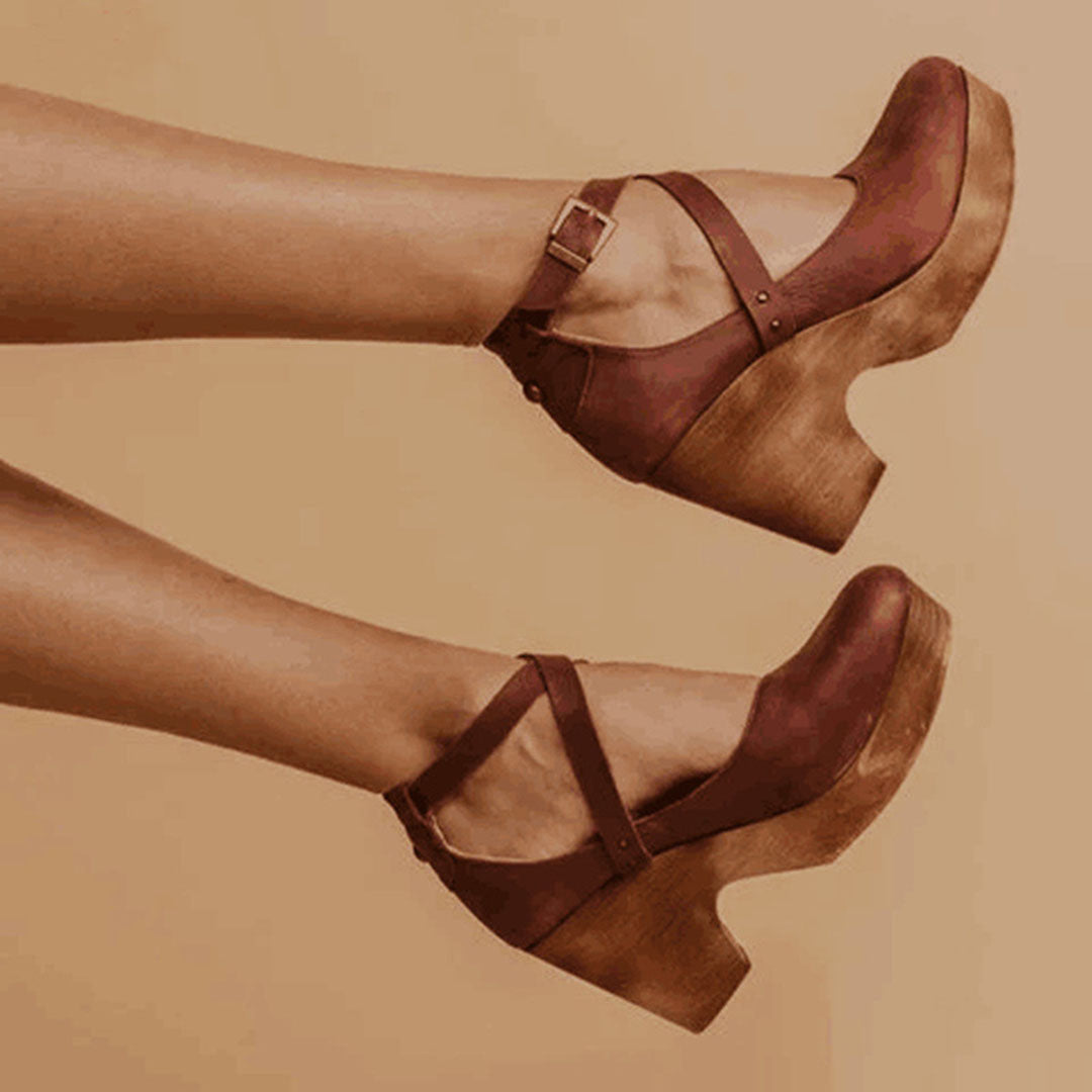 Dames Wedge Heel Sandalen met Gesloten Neus en Enkelbandje