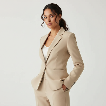 Dames blazer met getailleerde pasvorm – Neriza