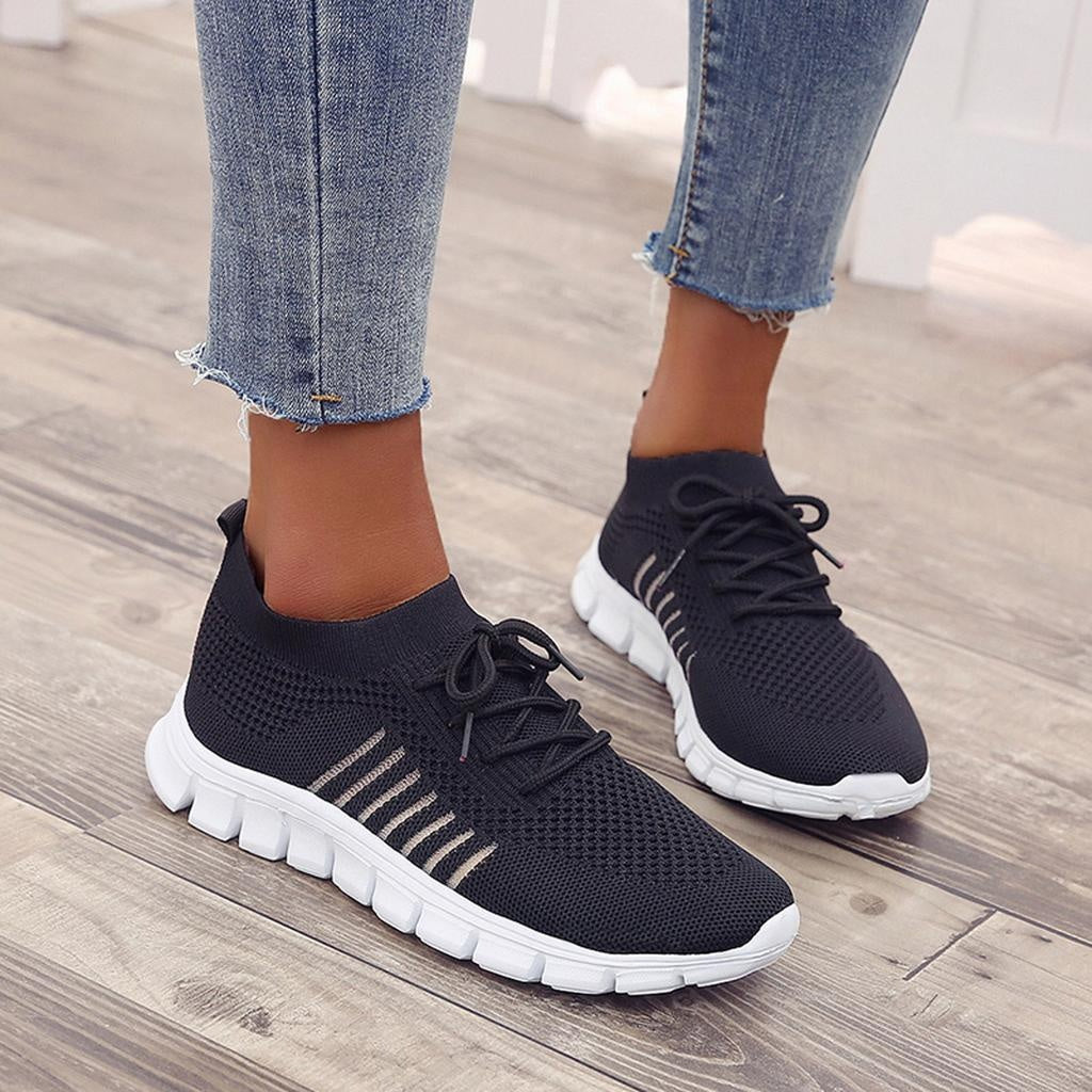Dames comfort sneakers met ademend mesh