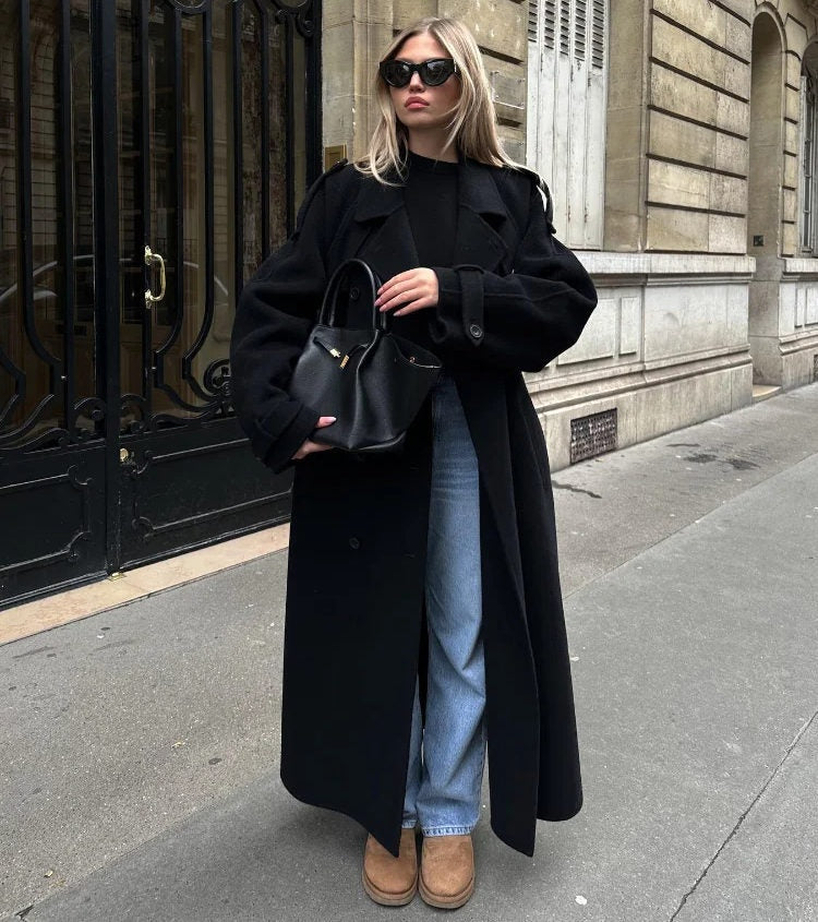 Dames double-breasted trenchcoat