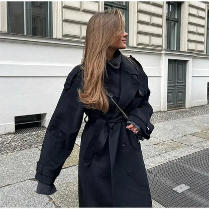 Dames double-breasted trenchcoat