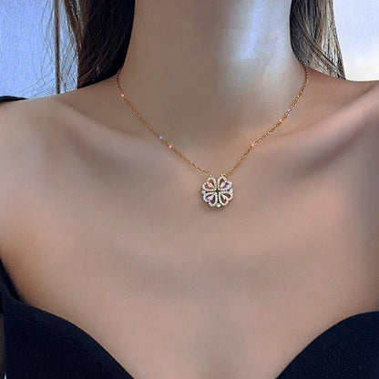 Dames ketting met klaver- en hartdetails