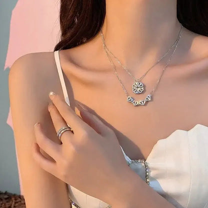 Dames ketting met klaver- en hartdetails