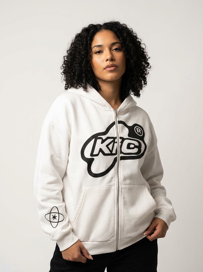 Dames oversized hoodie met rits en capuchon – streetwear stijl