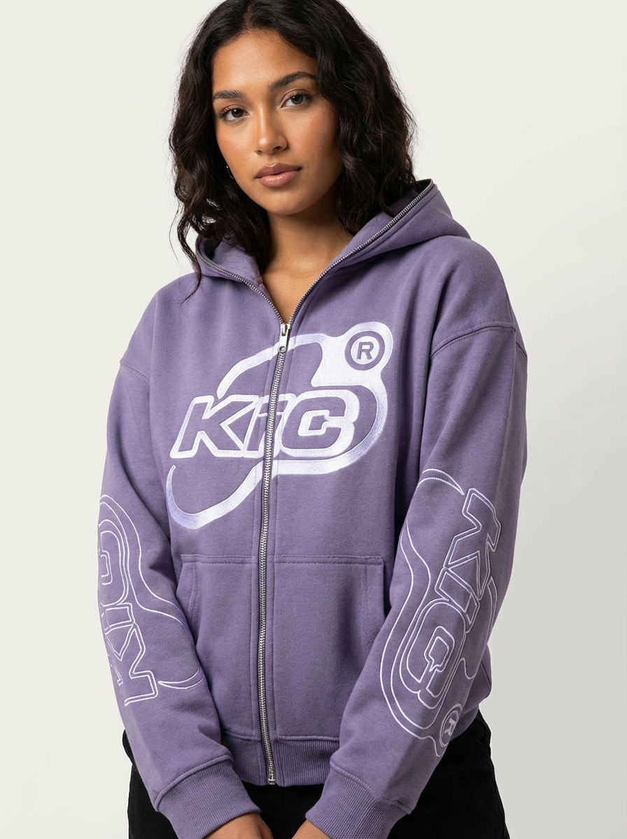 Dames oversized hoodie met rits en capuchon – streetwear stijl