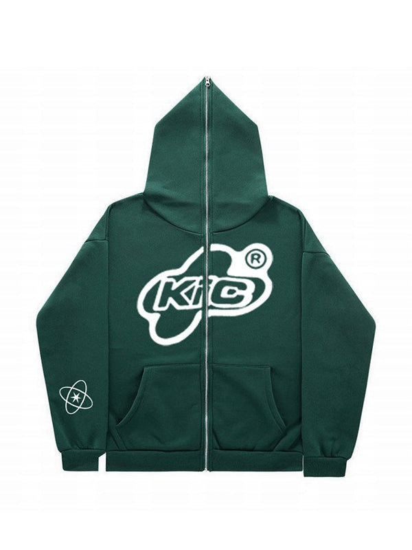 Dames oversized hoodie met rits en capuchon – streetwear stijl