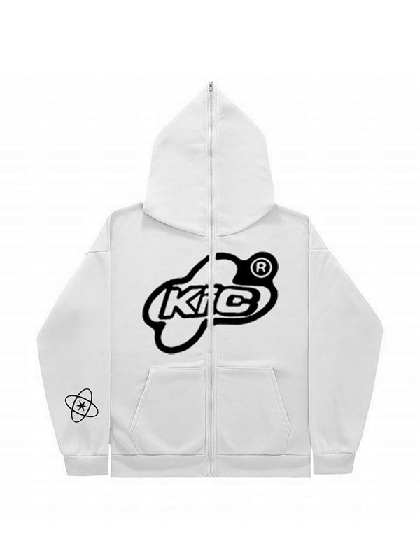Dames oversized hoodie met rits en capuchon – streetwear stijl