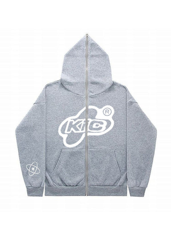 Dames oversized hoodie met rits en capuchon – streetwear stijl