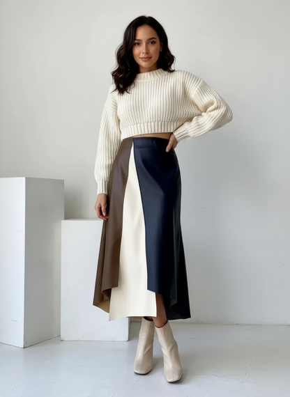 Dames rok met kleurcontrast – Alina