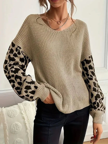 Dames trui met panterprint mouwen – Valentina
