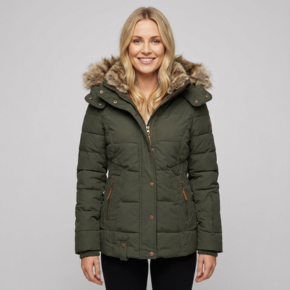 Dames winterjas met bontkraag