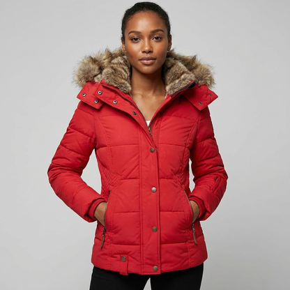 Dames winterjas met bontkraag