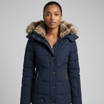Dames winterjas met bontkraag
