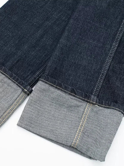 Denim Blauwe Spijkerjas Met Zakken En Vintage Reverskraag Voor Dames
