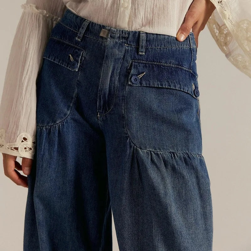 Denim harem jogger dames – Santi