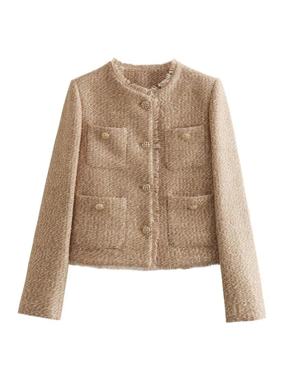 Elegant damesvest met knoopsluiting en zakken – Nilda