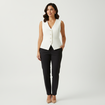 Elegant getailleerd dames gilet met knopen – Solène