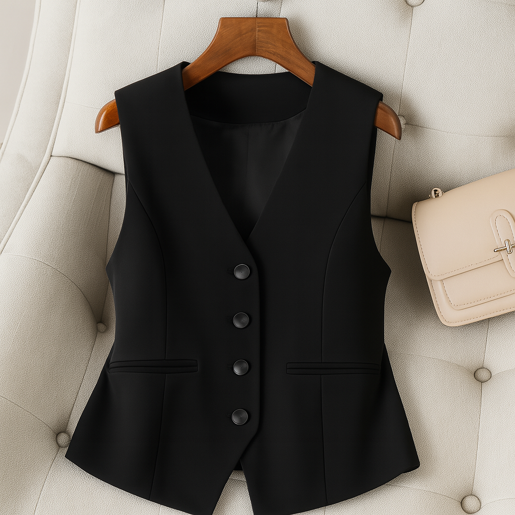 Elegant getailleerd dames gilet met knopen – Solène
