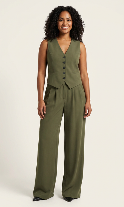 Elegant mouwloos blazerpak dames – Elira