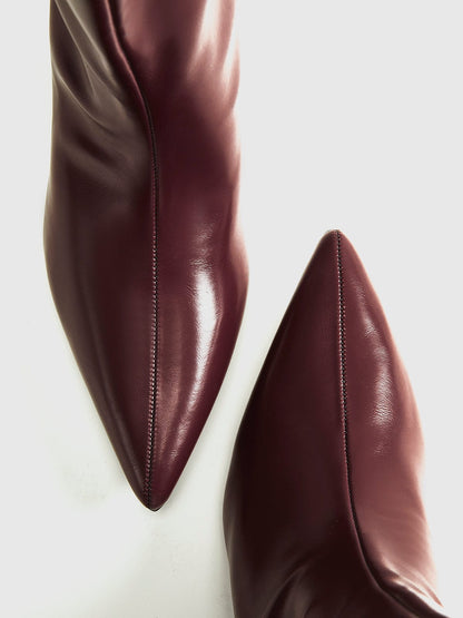 Elegante Enkellaarsjes in Bordeaux – Tijdloos & Stijlvol