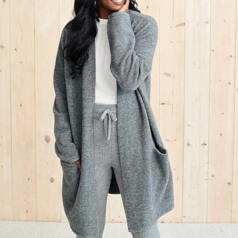 Elegante Gebreide Dames Vest in Effen Kleur voor Herfst en Winter