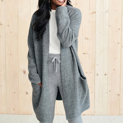 Elegante Gebreide Dames Vest in Effen Kleur voor Herfst en Winter